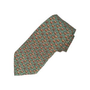 Vineyard Vines Necktie Tie Youth Boy Silk Green Orange Pumpkin Halloween Fall49"